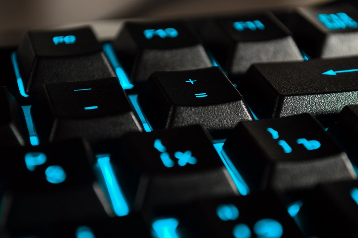 A closeup shot of a mechanical keyboard.