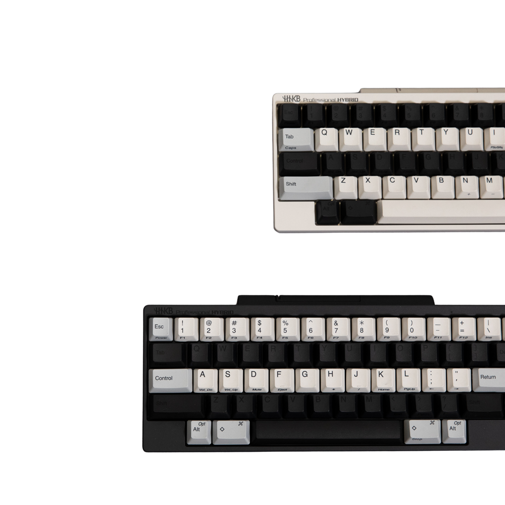 HHKB Full Topre Keycap Sets - White, Charcoal, and Snow in Blank