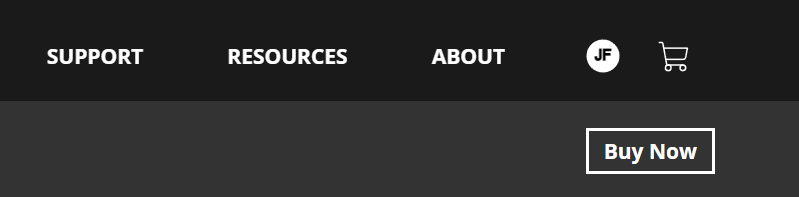 Screenshot of utility nav